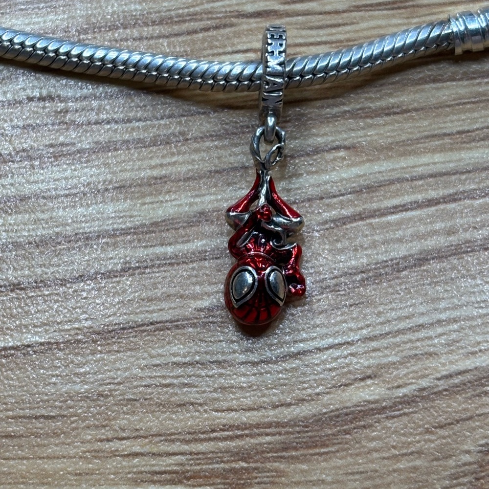 Authentic Pandora Marvel hanging Spiderman dangle charm